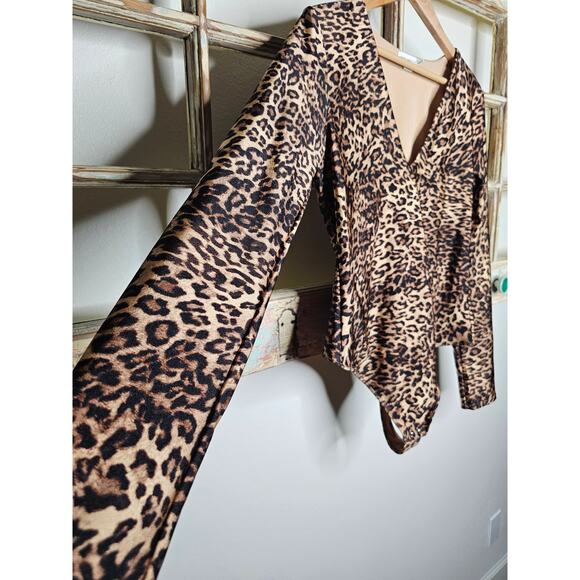 Good American Compression Thong Bodysuit Leopard Cheetah Size 2X - Picture 3 of 8